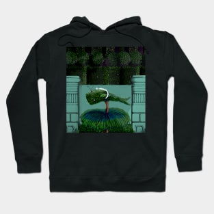 Alabaster the Cat and the Topiary Whale Night Version Hoodie